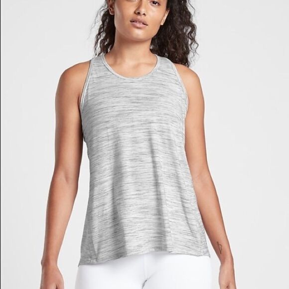 Athleta Grey Essence Spacedye Tie Back Tank - Picture 1 of 8